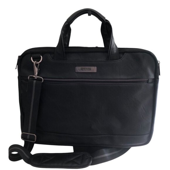 Kenneth Cole Reaction ProTec Faux Pebbled Leather Slim 16" Laptop Business Brief - Picture 1 of 8